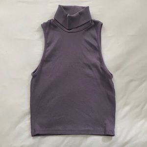 Zara Purple Turtleneck Tank Top